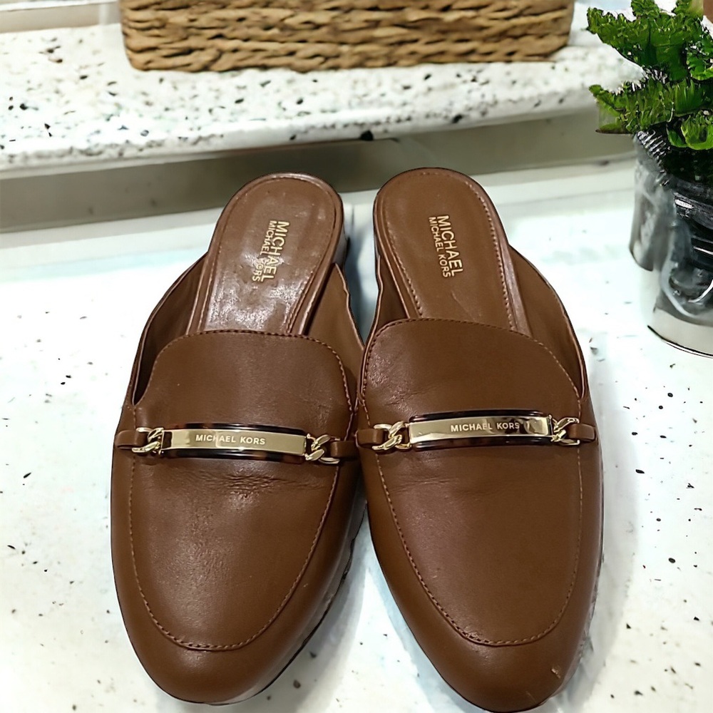 Michael Kors Nadia Leather Mule Slides